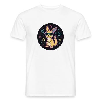 Neon Kangaroo Glasses - Men's T-Shirt - white - Front - AI Model Male 178 dark (178cm)