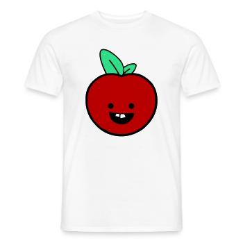 Fröhlicher Apfel  - Männer T-Shirt - Weiß - Vorne - AI Model Male 178 dark (178cm)
