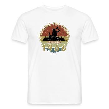 60. Geburtstag Rocking the crowd SNG 06/1966 - Männer T-Shirt - Weiß - Vorne - AI Model Male 178 dark (178cm)