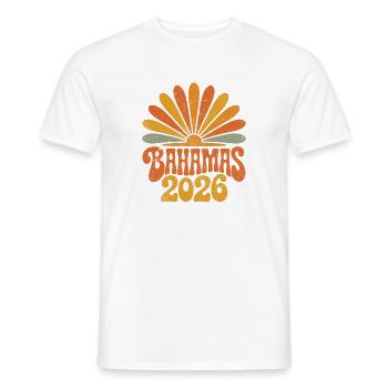 Bahamas Retro Sunburst 2026 - T-shirt homme - blanc - Devant - AI Model Male 178 dark (178cm)