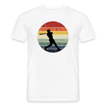Cadeau de baseball joueur de baseball rétro vintag - T-shirt homme - blanc - Devant - AI Model Male 178 dark (178cm)