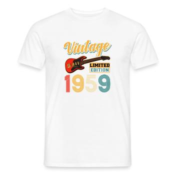 Vintage 1959 Electric Guitar Limited Edition Art - Men's T-Shirt - white - Front - AI Model Male 178 dark (178cm)