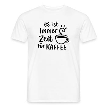 Es ist immer Zeit für Kaffee Geschenk Morgenmuffel - Männer T-Shirt - Weiß - Vorne - AI Model Male 178 dark (178cm)