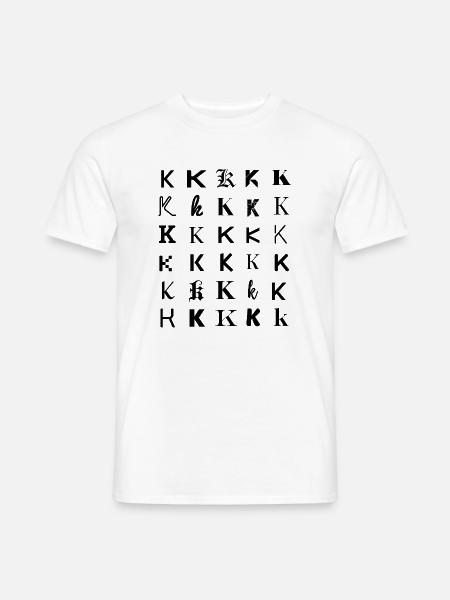 Typografie 'K', Monogramm-Buchstabenmosaikdesign. - Männer T-Shirt - Weiß