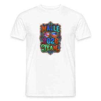 Malle 2026 Mallorca Urlaub Bunt - Männer T-Shirt - Weiß - Vorne - AI Model Male 178 dark (178cm)