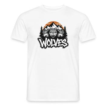 Three Wolves  - Men's T-Shirt - white - Front - AI Model Male 178 dark (178cm)