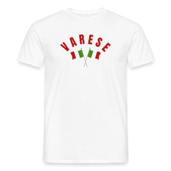 Varese Crossed Italian Flags  - Men's T-Shirt - white - Front - AI Model Male 178 dark (178cm)