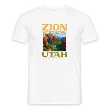 Zion National Park, founded in 1919, Utah - Men's T-Shirt - white - Front - AI Model Male 178 dark (178cm)