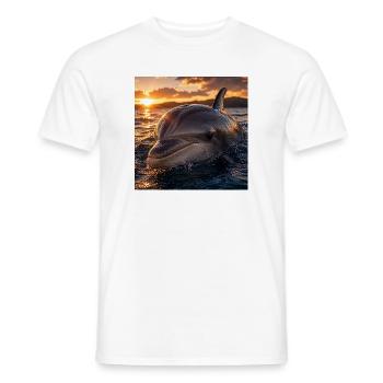 Dolphin at sunset - Men's T-Shirt - white - Front - AI Model Male 178 dark (178cm)