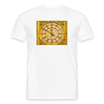 Horloge baroque d’or - T-shirt homme - blanc - Devant - AI Model Male 178 dark (178cm)