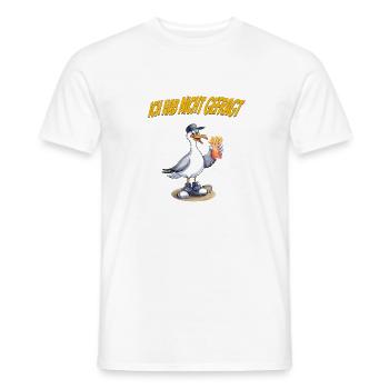 Ich hab nicht gefragt Möwe Pommes Spruch - Männer T-Shirt - Weiß - Vorne - AI Model Male 178 dark (178cm)