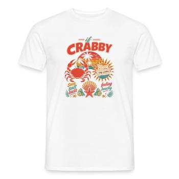 Si Crabby Beach Retro Sunset - T-shirt homme - blanc - Devant - AI Model Male 178 dark (178cm)
