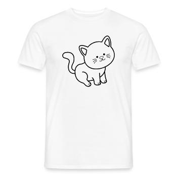 Cat Cat - Men's T-Shirt - white - Front - AI Model Male 178 dark (178cm)