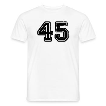 45 - Men's T-Shirt - white - Front - AI Model Male 178 dark (178cm)