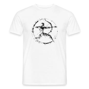 Signe du Sagittaire – But & Liberté - T-shirt homme - blanc - Devant - AI Model Male 178 dark (178cm)