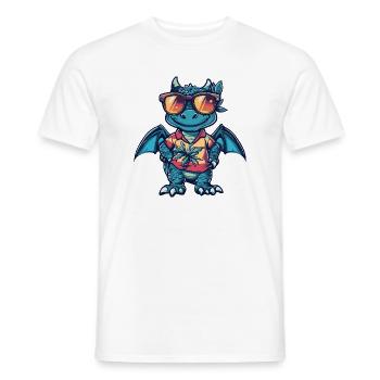 Drache Comic Urlaub - Männer T-Shirt - Weiß - Vorne - AI Model Male 178 dark (178cm)
