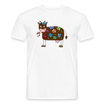 Cow - Men's T-Shirt - white - Front - AI Model Male 178 dark (178cm)