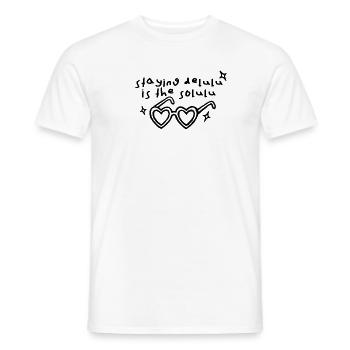 staying delulu is the solulu - Männer T-Shirt - Weiß - Vorne - AI Model Male 178 dark (178cm)