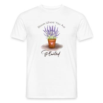 Blühe dort, wo du gepflanzt bist - Männer T-Shirt - Weiß - Vorne - AI Model Male 178 dark (178cm)