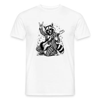Raton laveur avec motif de guitare - T-shirt homme - blanc - Devant - AI Model Male 178 dark (178cm)