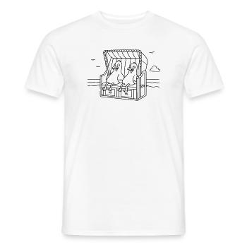 Chaise de plage des mouettes drôles - T-shirt homme - blanc - Devant - AI Model Male 178 dark (178cm)