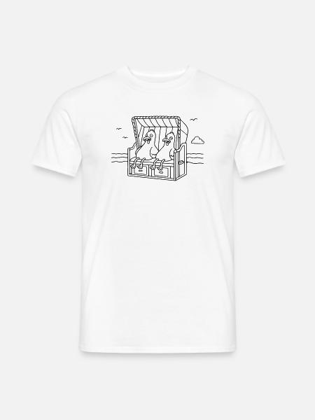 Funny Seagulls Beach Chair - Men's T-Shirt - white