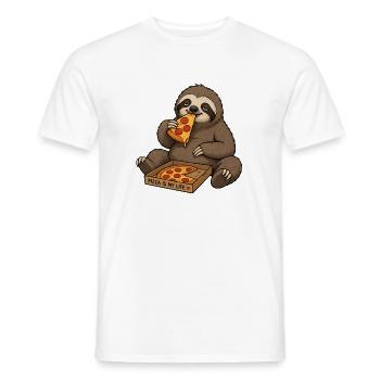 Le plaisir de la vie de Pizza Sloth - T-shirt homme - blanc - Devant - AI Model Male 178 dark (178cm)