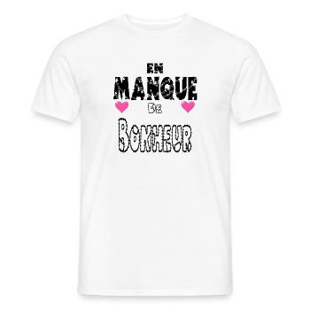 In Need of Happiness - Men's T-Shirt - white - Front - AI Model Male 178 dark (178cm)