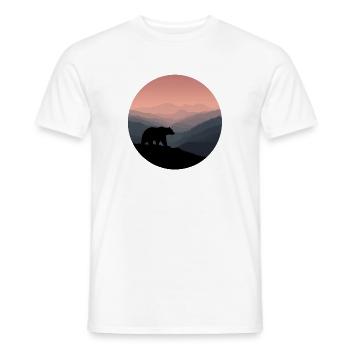 ours brun sauvage - T-shirt homme - blanc - Devant - AI Model Male 178 dark (178cm)