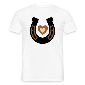 Horseshoe Heart Equestrian Luck - Men's T-Shirt - white - Front - AI Model Male 178 dark (178cm)