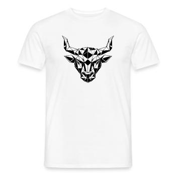 Geometrischer Stierkopf Schwarz Weiß, Sternzeichen - Männer T-Shirt - Weiß - Vorne - AI Model Male 178 dark (178cm)