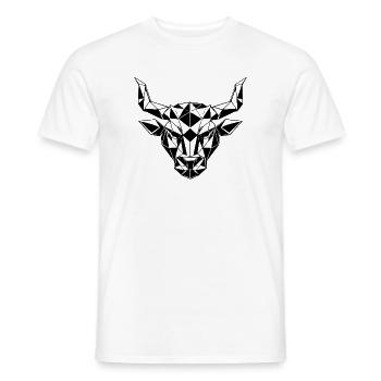 Geometric Bull - Pure Strength - Zodiac Sign Taurus - Men's T-Shirt - white - Front - AI Model Male 178 dark (178cm)
