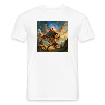 Winged guardian over the pyramid - Men's T-Shirt - white - Front - AI Model Male 178 dark (178cm)
