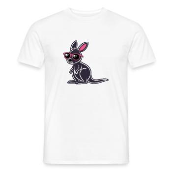 Dark Kangaroo Pink Glasses - Men's T-Shirt - white - Front - AI Model Male 178 dark (178cm)
