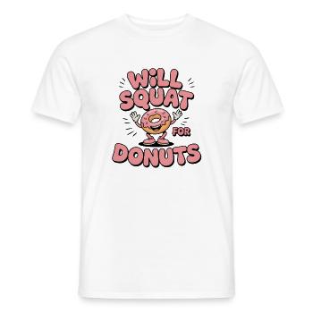 Squats pour les beignets | Humour de fitness - T-shirt homme - blanc - Devant - AI Model Male 178 dark (178cm)