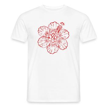 Hawaiian Flower Hibiscus Hibiscus Blossom Holiday Gift - Men's T-Shirt - white - Front - AI Model Male 178 dark (178cm)