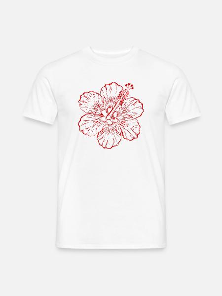 Hawaiiblume Hibiskus Hibiskusblüte Urlaub Geschenk - Männer T-Shirt - Weiß
