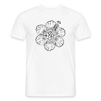 Hawaiian Flower Hibiscus Hibiscus Blossom Holiday Gift - Men's T-Shirt - white - Front - AI Model Male 178 dark (178cm)