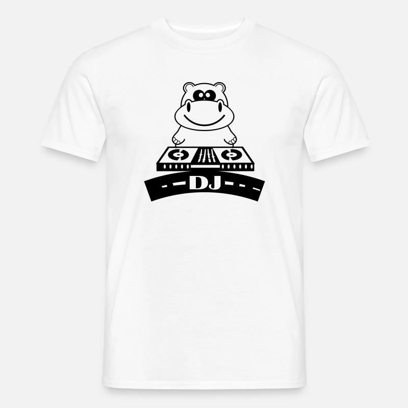 hippo_dj - Männer T-Shirt - Weiß