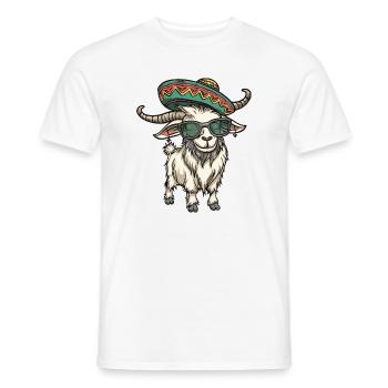 Bergziege Comic Lustig Sombrero - Männer T-Shirt - Weiß - Vorne - AI Model Male 178 dark (178cm)