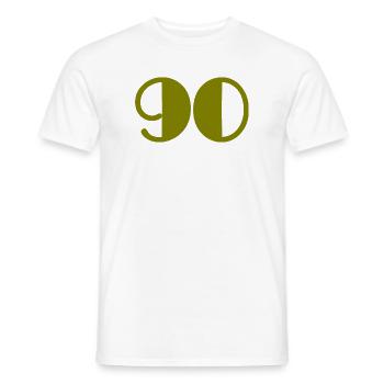 90. 90 ANS. 90e ANNIVERSAIRE. ANNIVERSAIRE 90 ANS. - T-shirt homme - blanc - Devant - AI Model Male 178 dark (178cm)