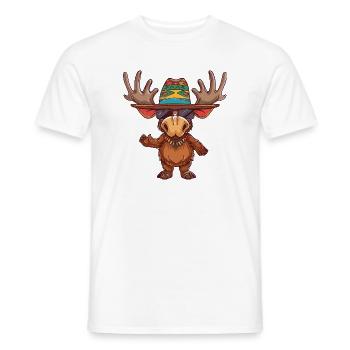 Elch Comic Lustig Sombrero - Männer T-Shirt - Weiß - Vorne - AI Model Male 178 dark (178cm)