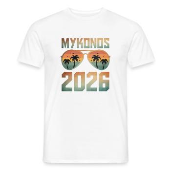 Mykonos 2026 - Männer T-Shirt - Weiß - Vorne - AI Model Male 178 dark (178cm)