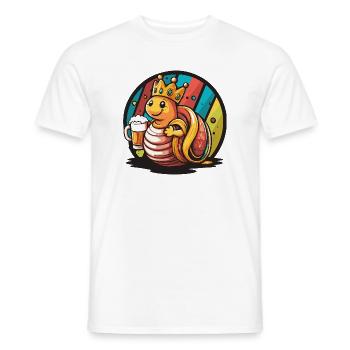 Schnecke Bier Lustig - Männer T-Shirt - Weiß - Vorne - AI Model Male 178 dark (178cm)