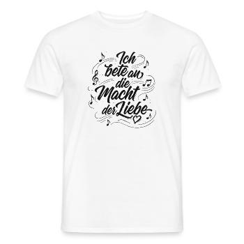 Ich bete an die Macht der Liebe - Lettering - Männer T-Shirt - Weiß - Vorne - AI Model Male 178 dark (178cm)
