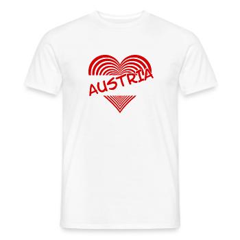 Austria Heart Stripe Austria Heart - Men's T-Shirt - white - Front - AI Model Male 178 dark (178cm)