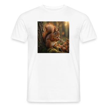 Squirrel in sunlit forest - Men's T-Shirt - white - Front - AI Model Male 178 dark (178cm)