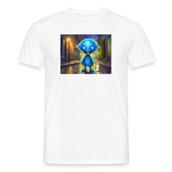 Monstre bleu drôle et rieur - T-shirt homme - blanc - Devant - AI Model Male 178 dark (178cm)