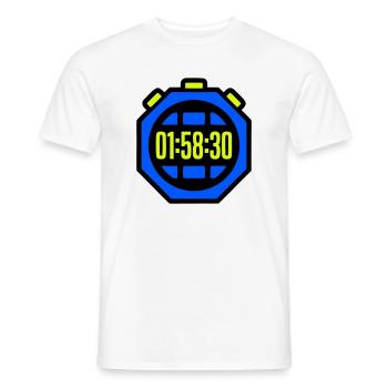 Stopwatch Best Time Half Marathon - Men's T-Shirt - white - Front - AI Model Male 178 dark (178cm)