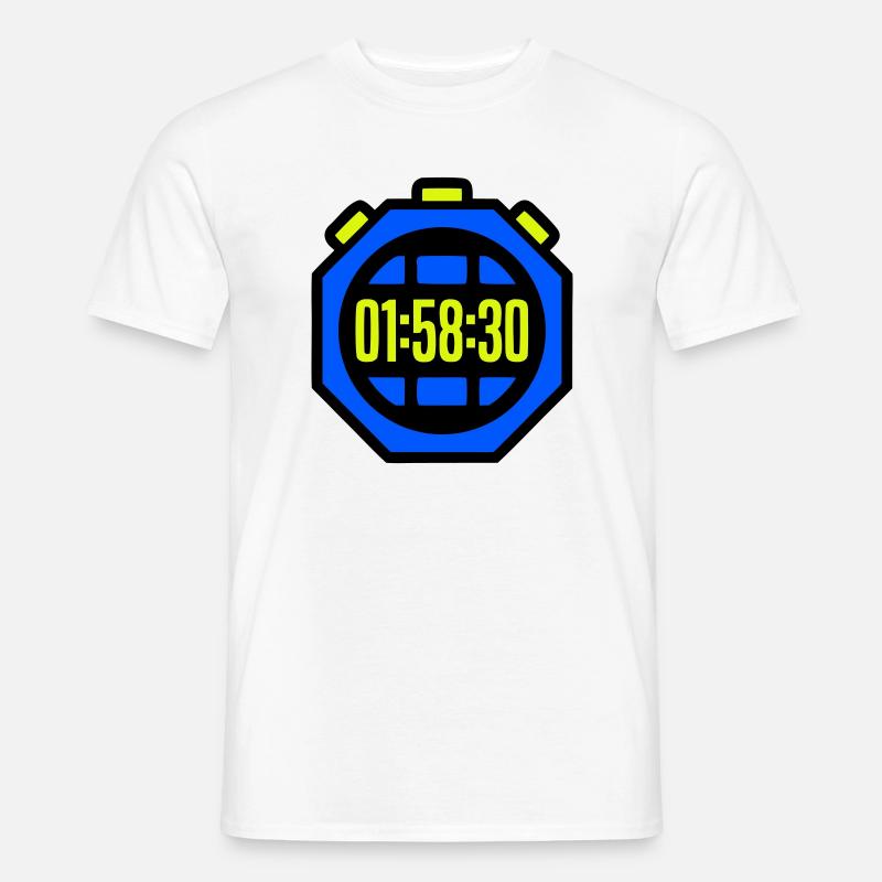 Stoppuhr Bestzeit Halbmarathon - Männer T-Shirt - Weiß